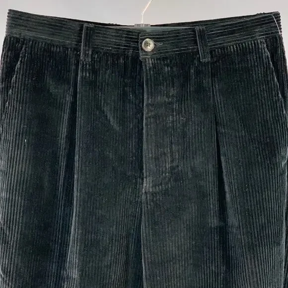 AMI by ALEXANDRE MATTIUSSI Size L Black Corduroy Cotton Button Fly Casual Pants